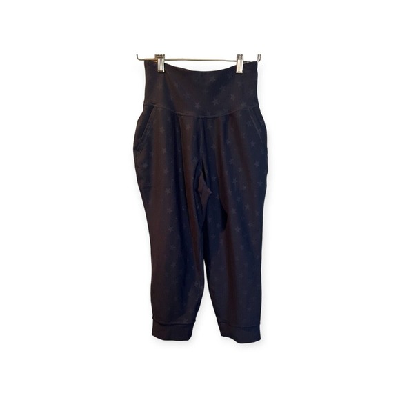 Old Navy Powersoft Navy Star Leggings Cropped Womens Size Small Pockets - Picture 1 of 7